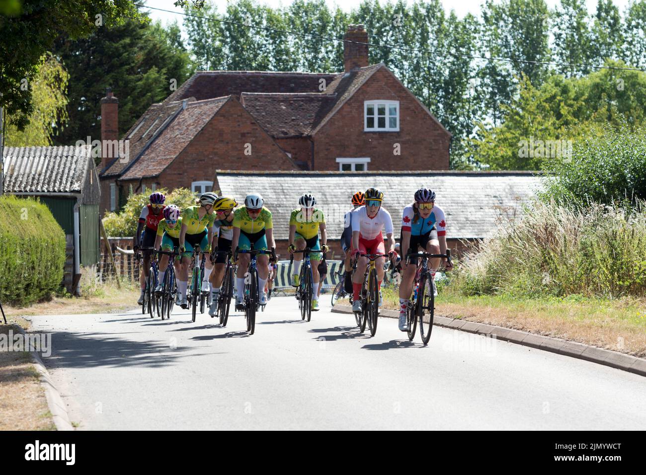 Die 2022 Commonwealth Games Frauen`s Radrennen, Budbrooke, Warwickshire, Großbritannien Stockfoto